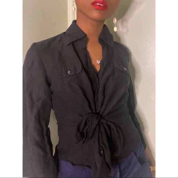 Front Tie Blouse - Picture 3 of 3